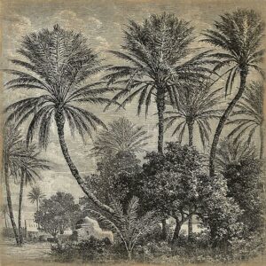 Panneau mural en papier froissé palmier
