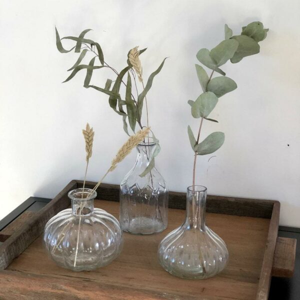 lot de trois vases en verre art déco adorable